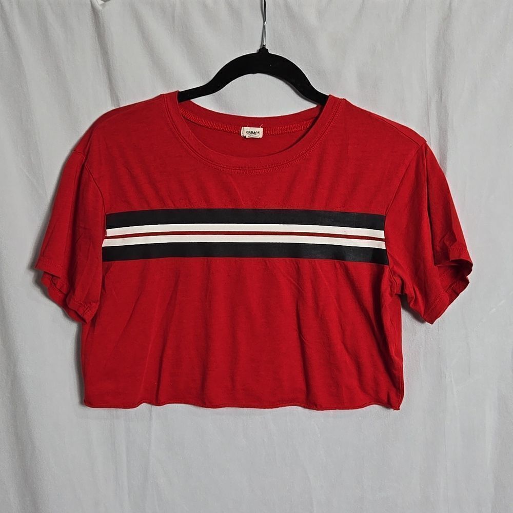 🖤5/$20🖤 GARAGE.. red cropped, striped tee..